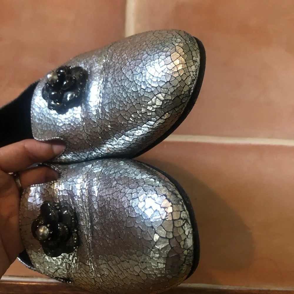 Sold Taking offers! Chanel metallic loafers size 37
